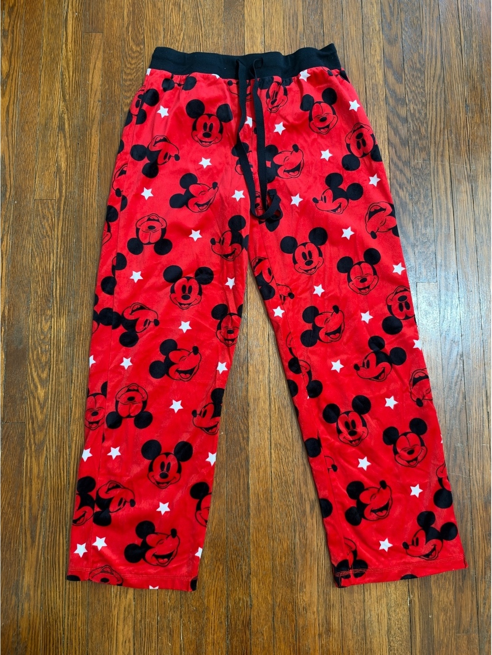 Women’s Small Mickey Mouse Disney Red Black Pajama Pants Bottoms